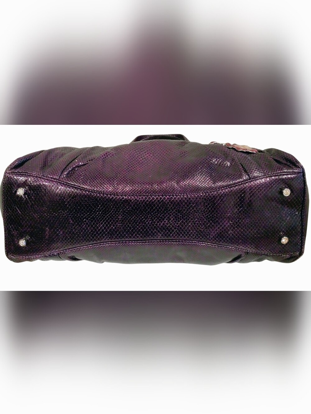 Judith Lieber Vintage Exotic Pleated Snakeskin Top Handle Shoulder Bag - Picture 8 of 16